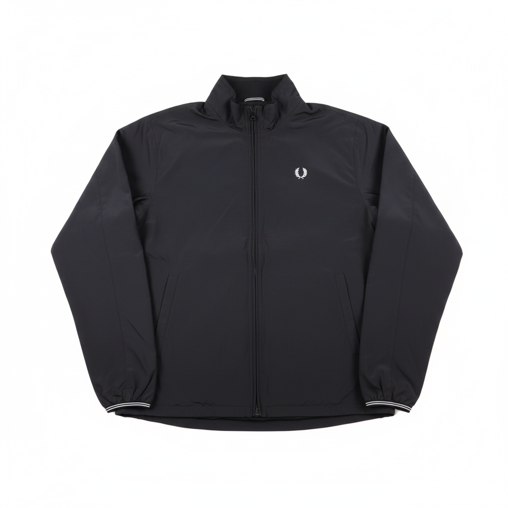 Black Fred Perry Jacket White Background