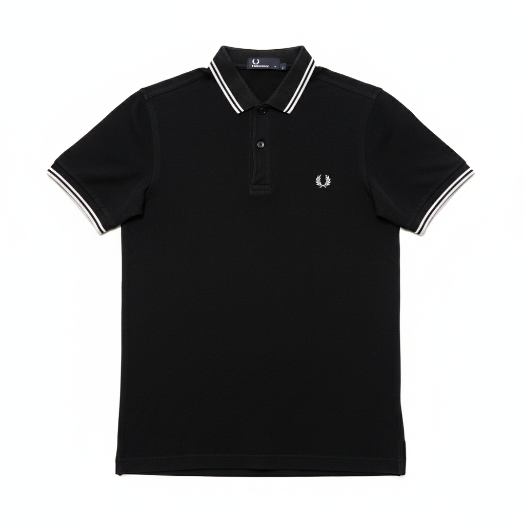 Black Polo White Background