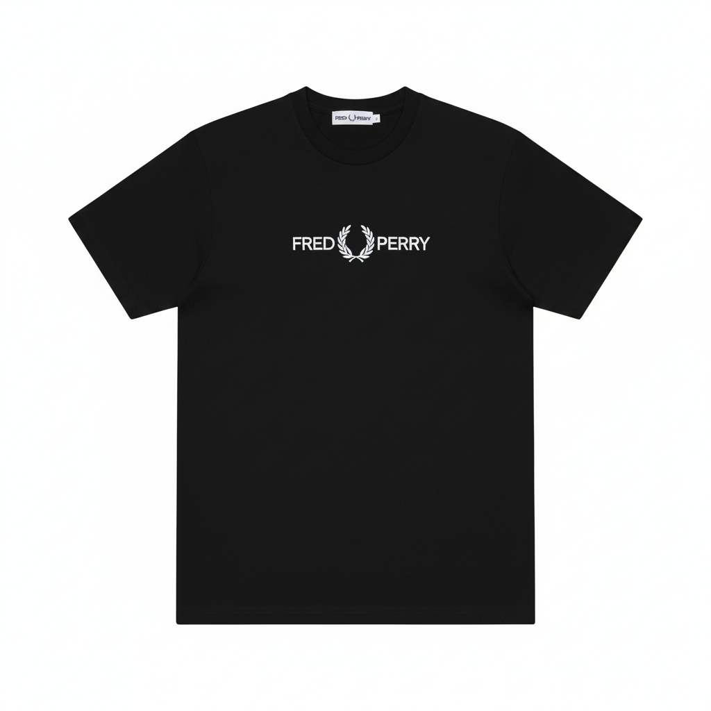 Fred Perry Black T-Shirt White Background
