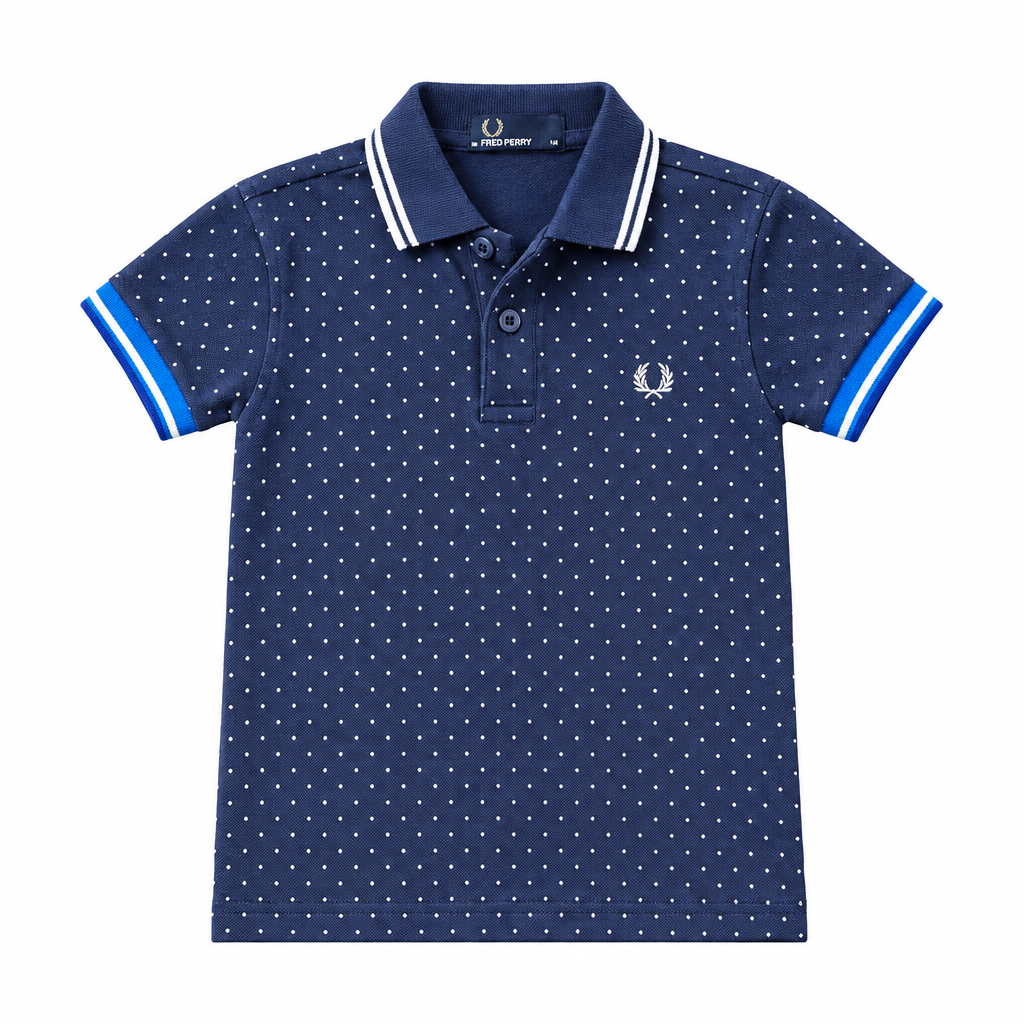 Fred Perry Kids Polo Navy Dots – weißer Hintergrund