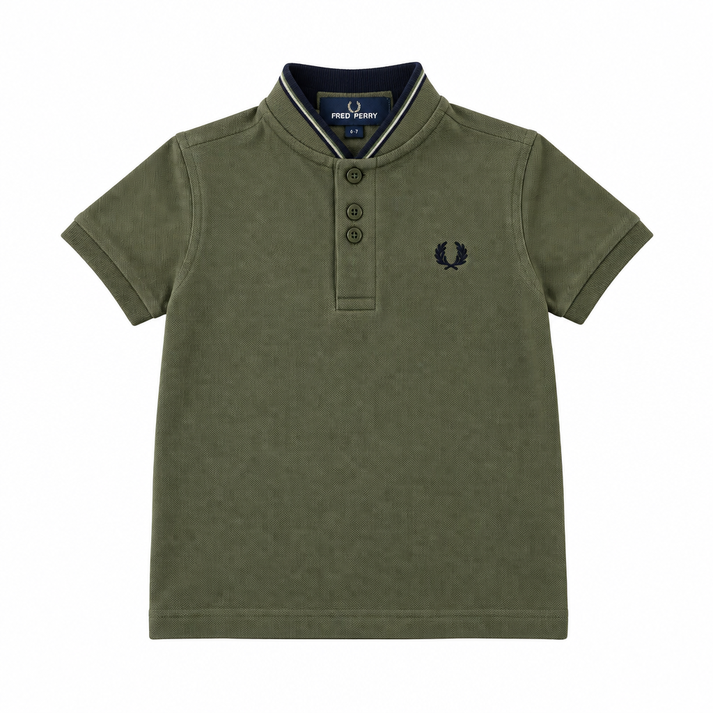 Fred Perry Kids Polo Olive – weißer Hintergrund