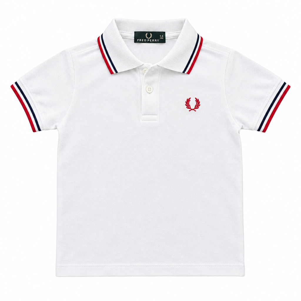 Fred Perry Kids Polo Weiß – weißer Hintergrund