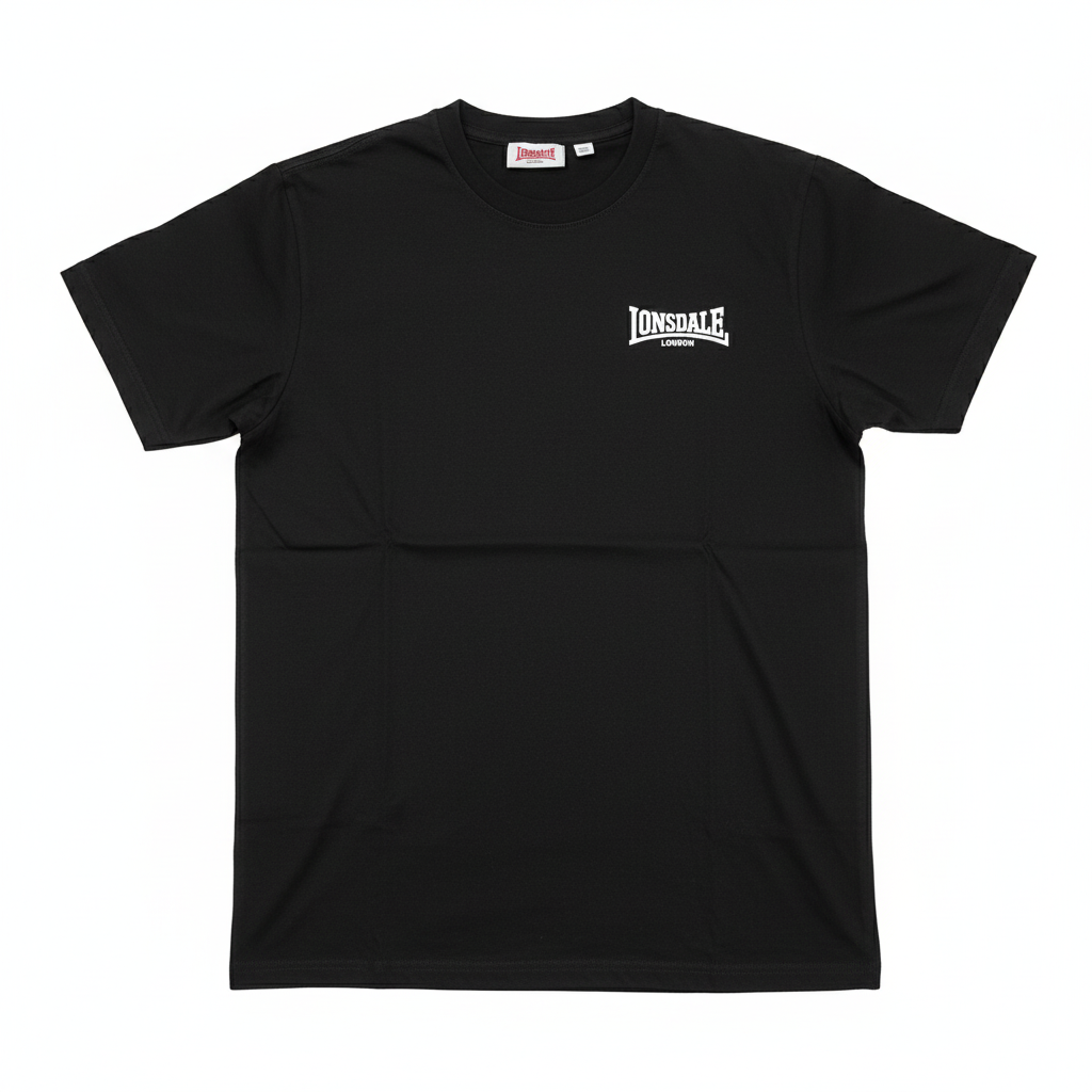 Lonsdale Black T-Shirt White Background