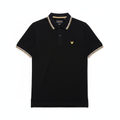 Lyle & Scott Black Tipped Polo White Background