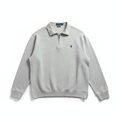Ralph Lauren Grey Half-Zip White Background