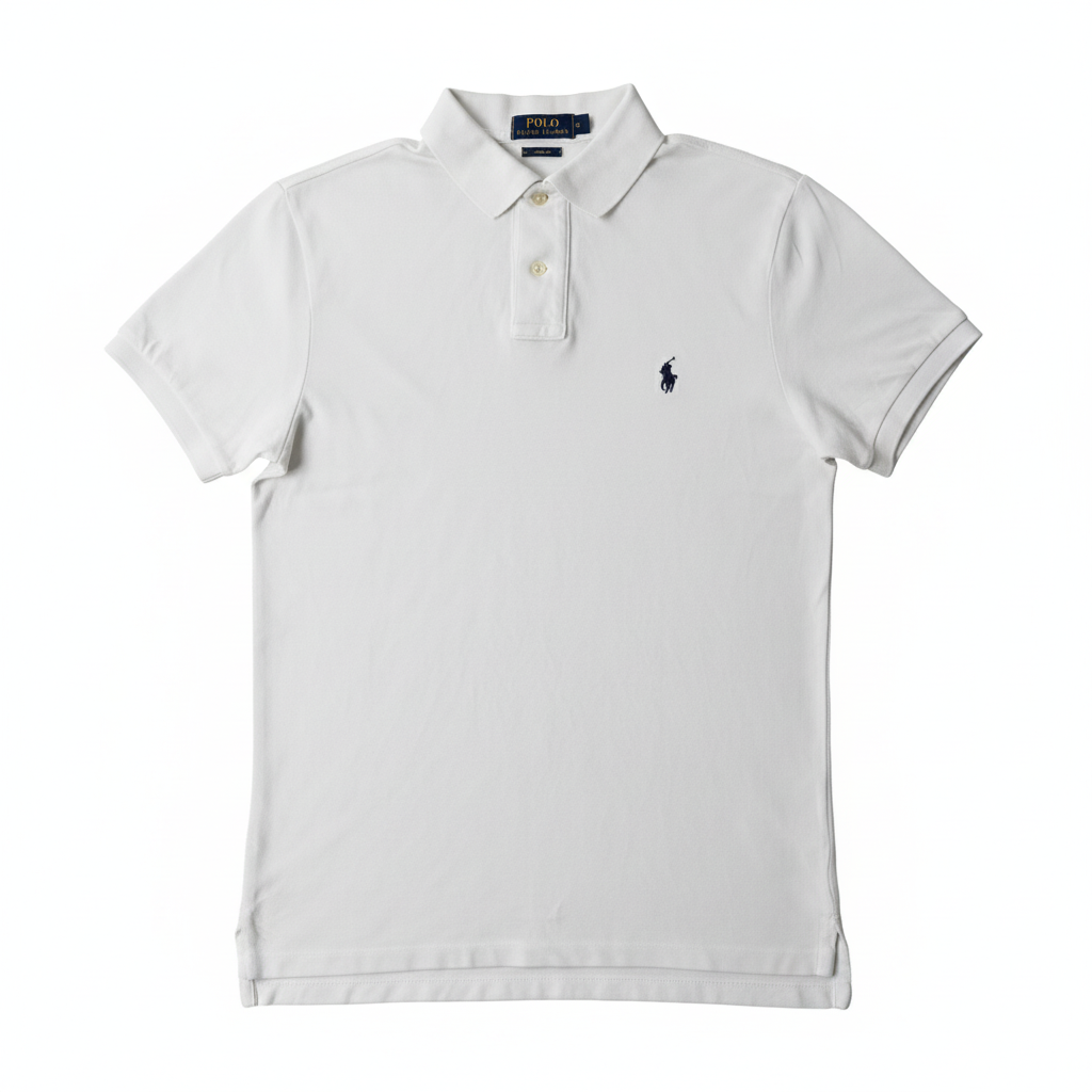Ralph Lauren White Polo White Background