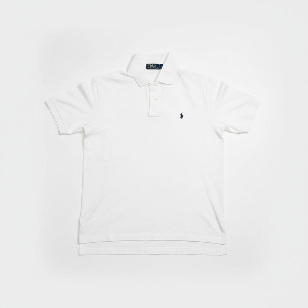 Ralph Lauren White Polo White Background